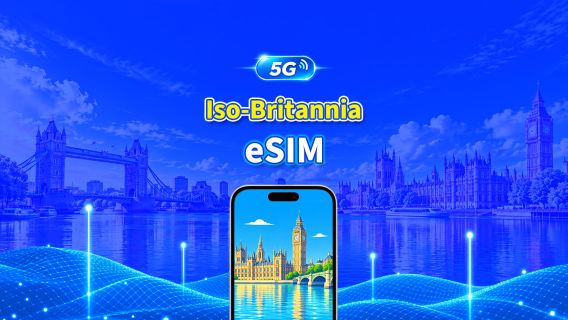 Iso-Britannia 5G eSIM  | 3 verkkoa | Täysi tuki AI:lle ja TikTokille | Päivittäinen/kokonaisdatapaketti | 1–30 päivää | 24 tunnin laskutus | QR-koodi