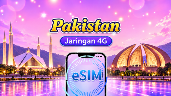 Pakistan | 4G eSIM | Paket Harian/Paket Data | 1 - 30 Hari | Dukung Tiktok & ChatGPT | Penagihan 24 Jam | Kode QR