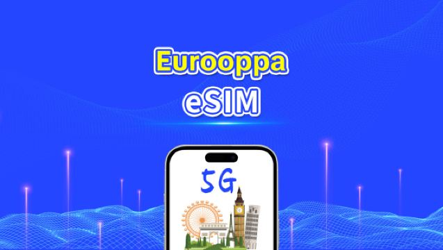 Euroopan eSIM | 5G/4G | nopea data | päiväpaketti/datapaketti | 24 tuntia | 1-30 päivää | QR-koodi