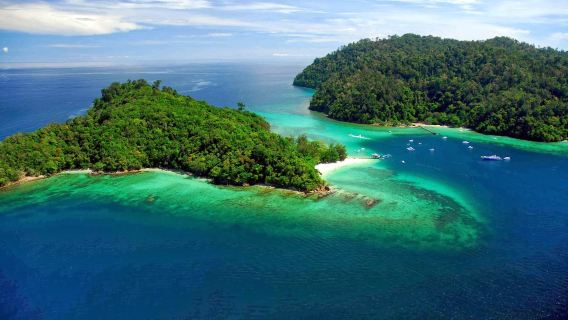Ticket de bateau rapide pour les îles Mamutik et Sapi (Aller-retour depuis le quai de Sutera Harbour)