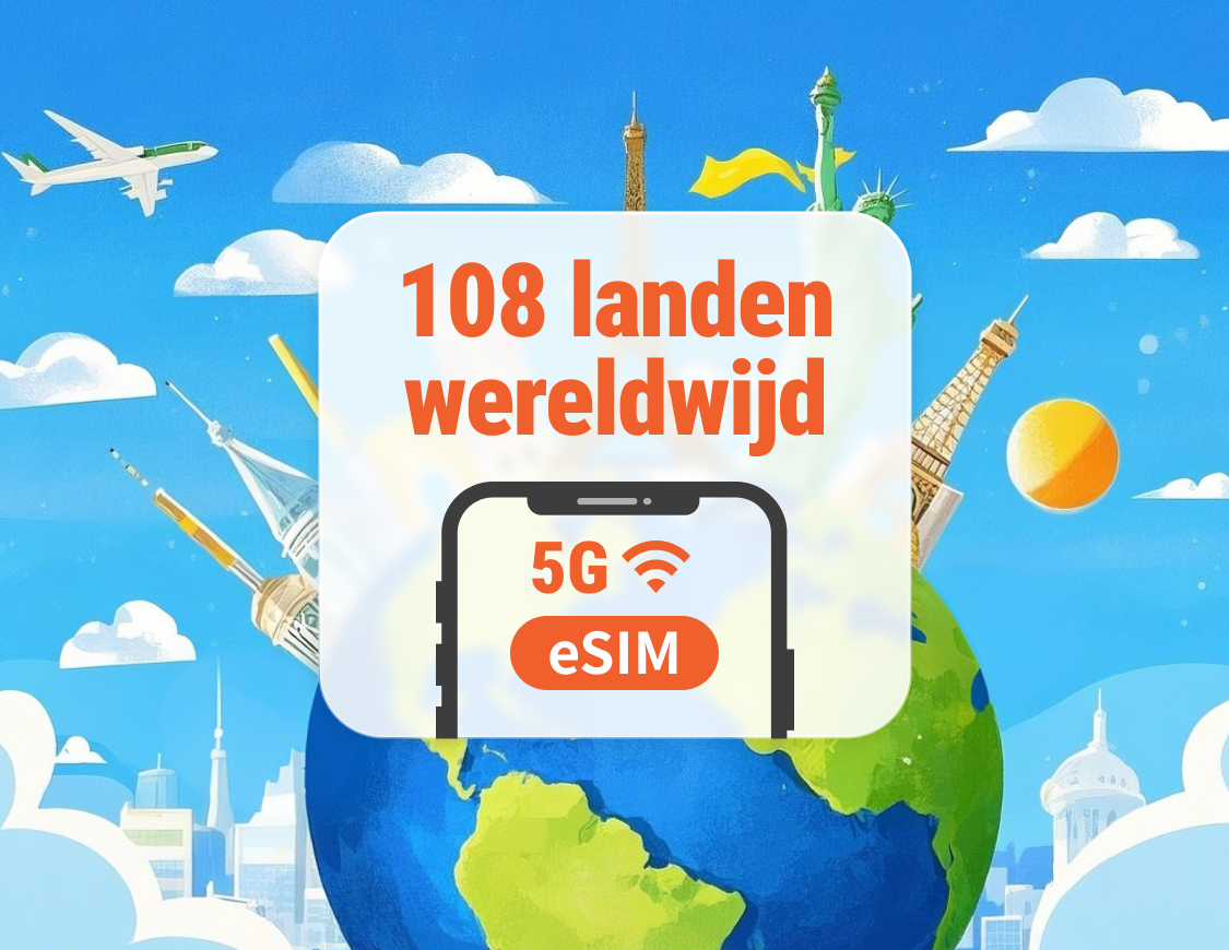 Wereldwijd 108 bestemmingen 5G eSIM | Eén eSIM, wereldwijde dekking | 1–30 dagen | Directe QR-code