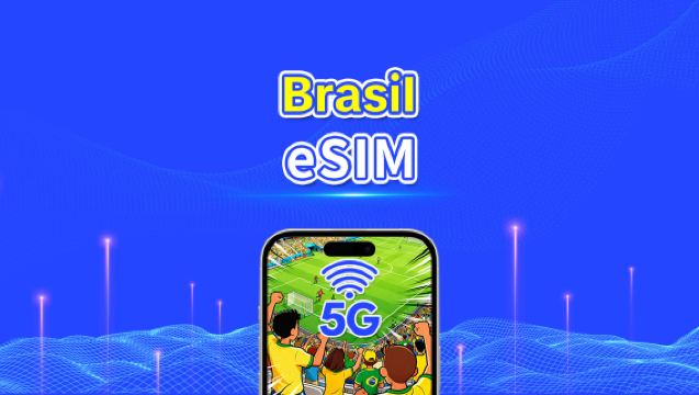 eSIM do Brasil | 5G/4G | Pacote diário/de dados | Dados de alta velocidade | 24 horas | 1-30 dias | Código QR