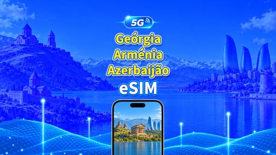 eSIM 5G/4G para os três países do Cáucaso | Dados diários/plano de dados | Cobrança em 24 horas | 1 a 30 dias | Código QR