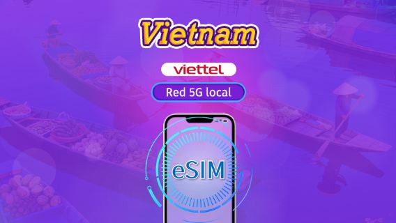 Vietnam Viettel eSIM | Compatible con red 5G y TikTok y ChatGPT | Pase diario | 3-30 días | Facturación por día calendario | Código QR