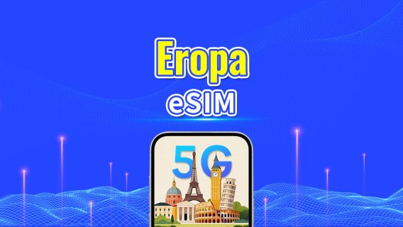 eSIM Eropa | 5G/4G | Paket Data Harian/Total | 1-30 hari | Penagihan 24 Jam | Kode QR