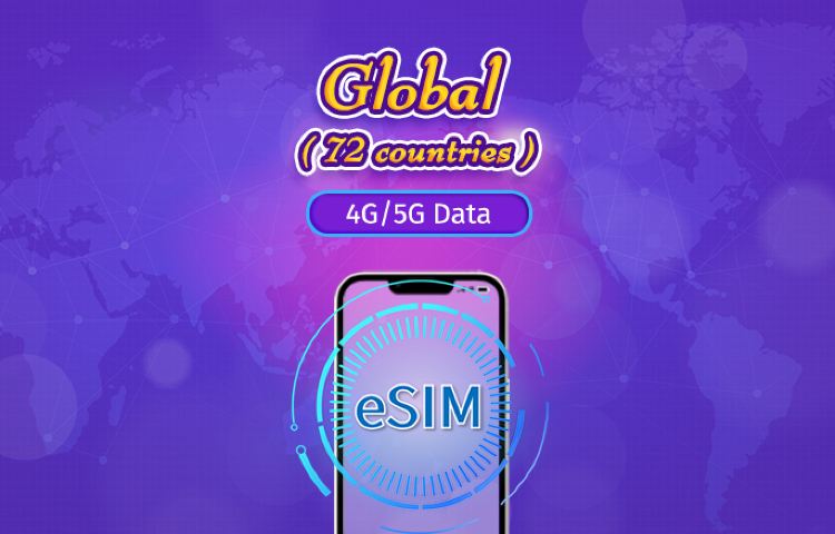 Global (72 countries) | 4G/5G eSIM | Total Package | 365-day validity | 24H Billing | Real-Name Auth Required (Hong Kong & Taiwan) | QR code