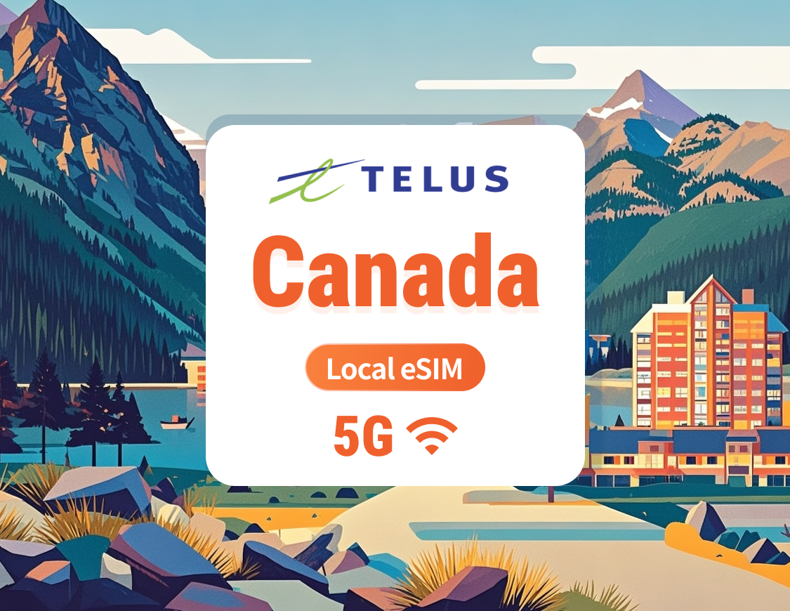 Canada TELUS 5G eSIM | Local IP with Low Latency | 30 Days 75GB + Unlimited Local Calls & SMS + 1000 Minutes International Calls | Instant QR