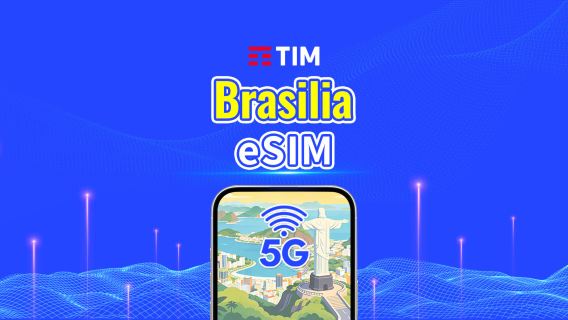 Brasilia TIM 4G/5G eSIM | Päiväpaketti/datapaketti | 24 tunnin laskutus | 1–30 päivää | QR-koodi