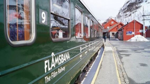 Excursión de un día ida y vuelta a Bergen en Noruega | Crucero por el fiordo Nærøy + Tren turístico de Flåm + Incluye guía