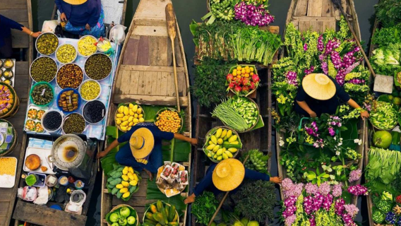 Esperienza in crociera sul canale del Mercato Galleggiante di Bangkok