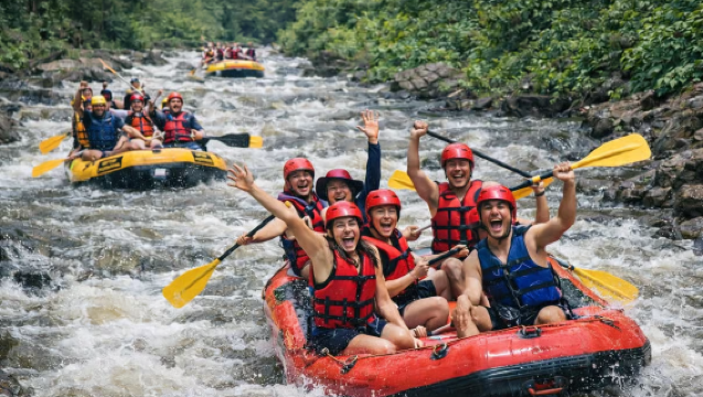 Excursión de un día en la Bahía de Phang Nga, Phuket: ATV + rafting en balsas de bambú + tirolina en la jungla + paseo en elefante