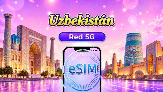 eSIM 5G en Uzbekistán | Compatible con Google Maps / TikTok | Paquete diario/de datos | 1-30 días | Facturación por 24 horas | Código QR