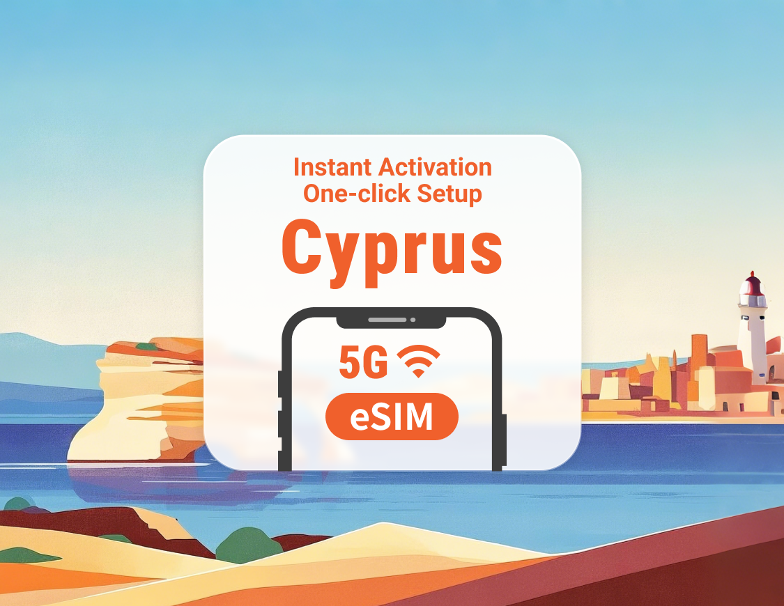 Cyprus 5G eSIM | Dual Network Coverage | 1–30 Days | Instant QR