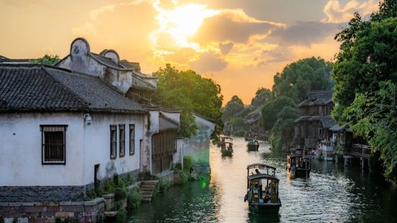 상하이 수향마을 우전 소규모 투어(호텔픽업&드랍,서책 야경 나룻배, 한국어가이드, 동서책입장료포함)