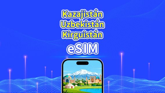 eSIM de Kazajistán + Uzbekistán + Kirguistán | 4G | Paquete de datos diario/total | 1–30 días | Facturación por 24 horas | Código QR
