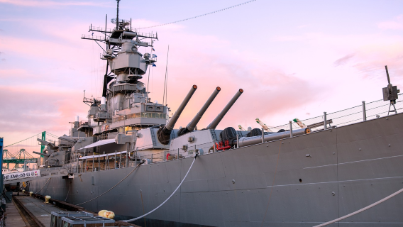 1-day private chartered tour to The Getty, Santa Monica State Beach and Battleship IOWA Museum