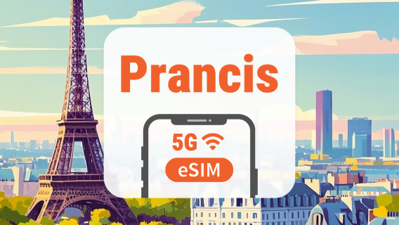 eSIM 5G Prancis | 2 Jaringan • All AI & TikTok | 1–30 Hari | QR Code