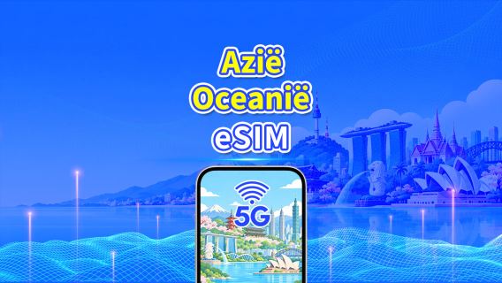 eSIM Azië-Pacific | 5G/4G | Snelle data | Dagelijkse data/data-abonnement | 24-uurs service | 1-30 dagen | QR-code