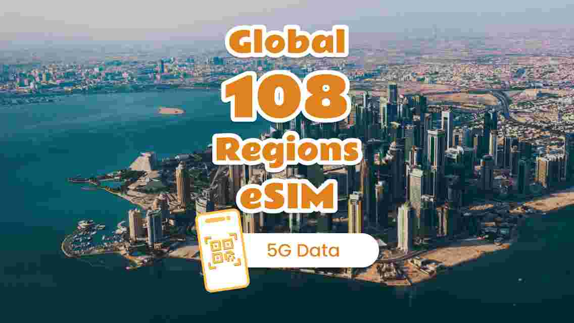 [Global 108 Region] 5G Prepaid Data | Multi-day selection | Unlimited Data | Tethering | eSIM QR code