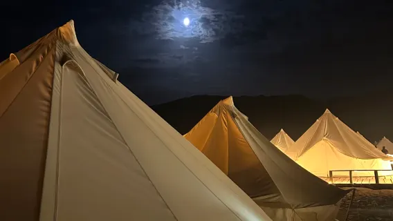 Tour notturno nel deserto del Paradiso Pazzo con campeggio