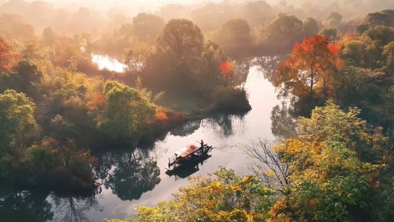Входной билет в национальный парк водно-болотных угодий Сиси в Ханчжоу + экскурсия на лодке с веслом (погружение в дикую природу + любование камышовыми зарослями и водными пейзажами + наслаждение экологическими красотами)