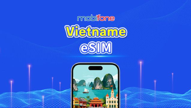eSIM da Mobifone no Vietnã | 4G | Total de 30GB/50GB | Número de telefone local | Cobrança por dia natural | Código QR