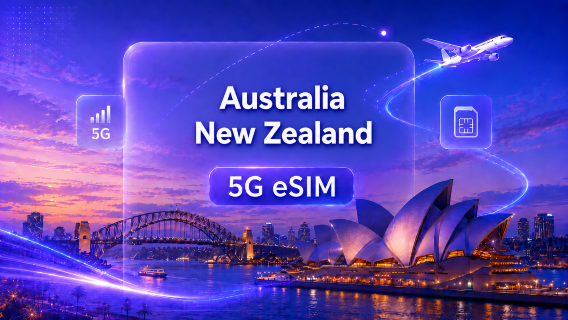 Australia & New Zealand Universal 5G eSIM | Total Package | 10GB | 30 Days | Self-billing | QR Code