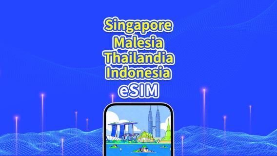 eSIM 5G/4G per il Sud-est asiatico | Singapore/Malesia/Thailandia/Indonesia | Pacchetto giornaliero/Pacchetto dati | Fatturazione 24 ore su 24 | Da 1 a 30 giorni | Codice QR