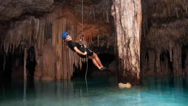 Natuurreservaat Rio Secreto: fietstocht, abseilen en ziplines