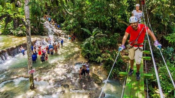Zipline Over The dunns River Falls