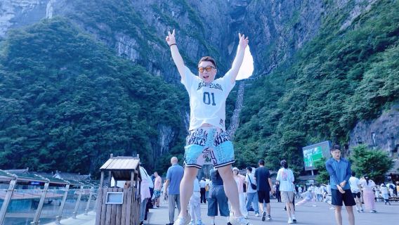 1-dags tur til Zhangjiajie Grand Canyon glasbro + Tianmen Mountain Nationalpark (inkl. engelsktalende guide og afhentning fra hotel)