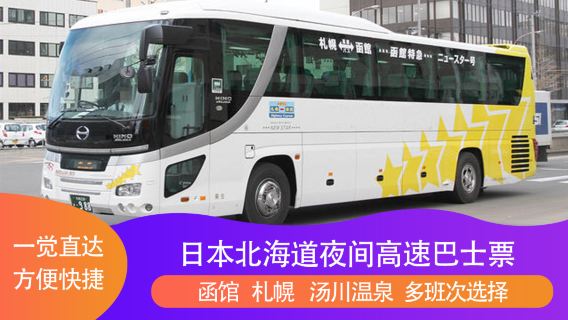 ญี่ปุ่น ฮอกไกโด ซัปโปโร ฮาโกดาเตะ ยูโนกาวะ ออนเซ็น กลางวัน/กลางคืน ตั๋ว รถบัส ด่วนพิเศษ