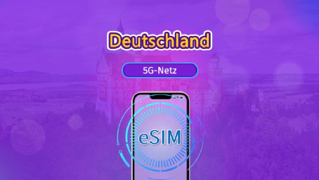 Deutschland 5G eSIM | Unterstützt TikTok, ChatGPT und andere weltweit beliebte Apps | Tagespass / Gesamt-Datenpaket | Abrechnung nach Kalendertagen | 1–30 Tage | QR-Code