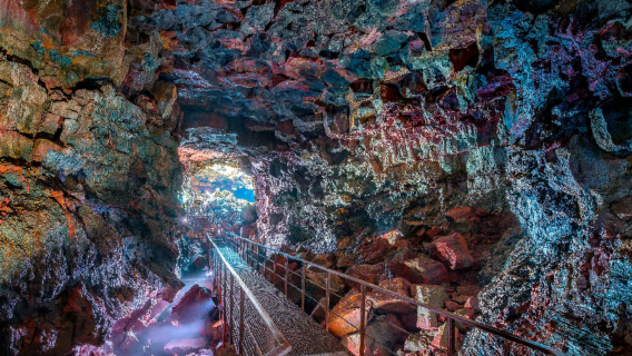 Half-day hiking tour to raufarhólshellir lava tunnel with round-trip from Reykjavik, Iceland