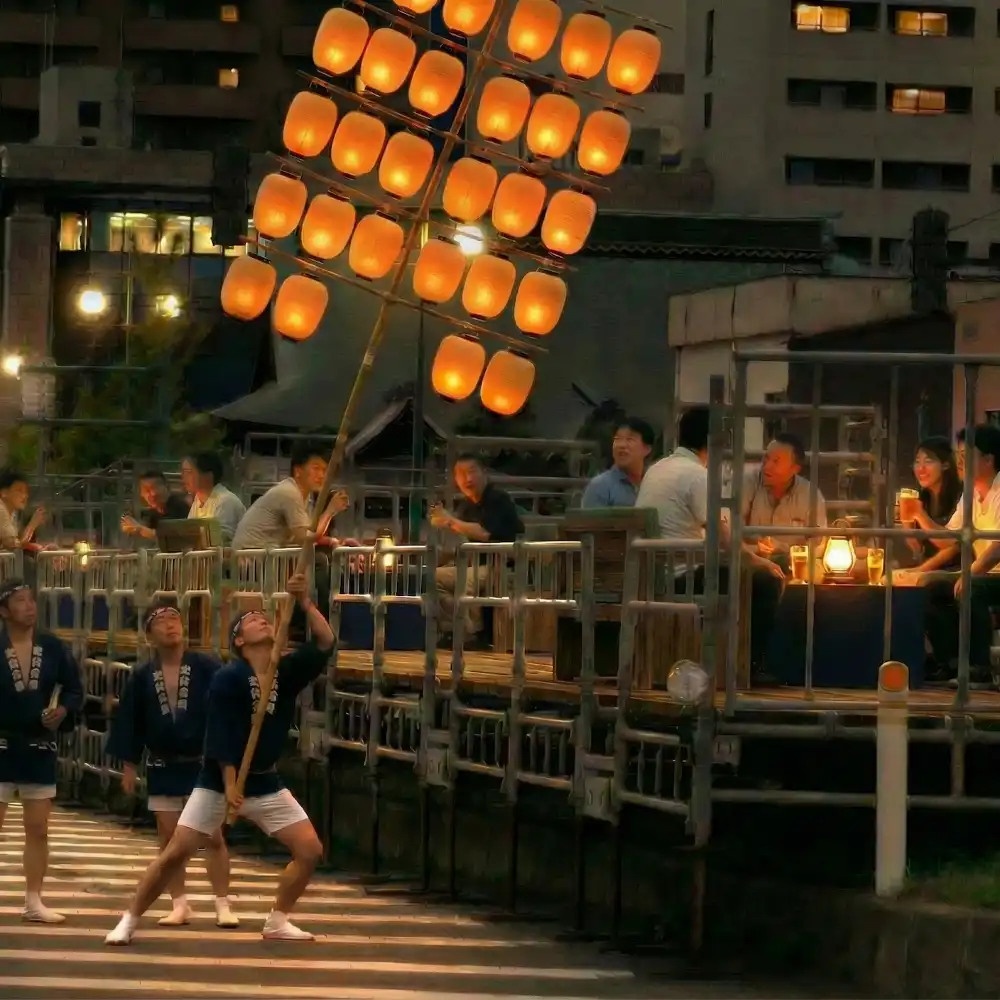 昭和レトロ 秋田 竿灯祭バージョン 2体 2026年秋田竿燈まつり プレミアム鑑賞体験（ボックス席） | Trip.com