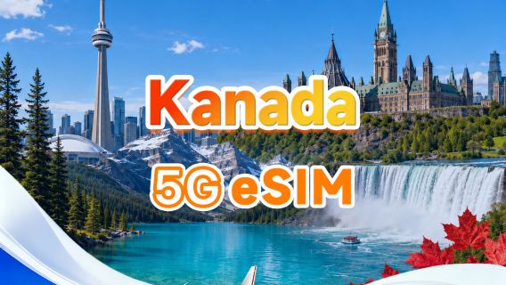 Kanadyjska eSIM 5G | Pakiet danych | 1 GB-30 GB | 3-30 dni | Całodobowa obsługa | Kod QR