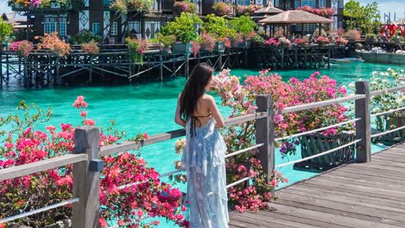 Pulau Mabul ● Tur Setengah Hari [Memancing | Rumah Air Semporna | Suku Bajau | Jalur Pemandangan]