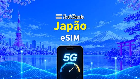 Japão SoftBank 5G eSIM  | Compatível com IA e TikTok | Pacote de dados diário/total | 1–30 dias | Cobrança de 24 horas | Código QR