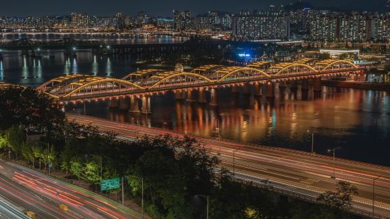 Coaster, Basikal Rel, Feri Seagull dan Lawatan Sehari Pemandangan Malam Seoul