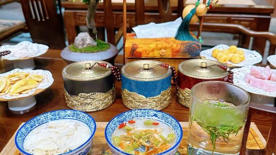 絲業會館·南潯古鎮書場【喝茶聽曲】單人組合(評彈茶座+茶飲+茶點)