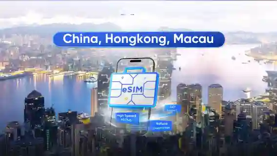 China, Hongkong, Macau eSIM | 1-30 days | Up to 60GB of data high-speed | on Best Telco Network