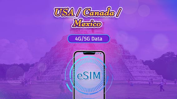 États-Unis/Canada/Mexique | eSIM 5G/4G | Forfait journalier/forfait total | Facturation par jours naturels | 1 à 90 jours | Code QR