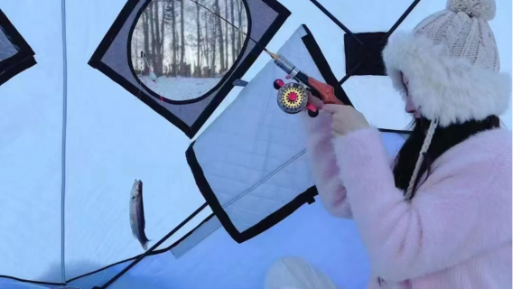 長白山冰川冬釣·漁樂時光【暖帳垂釣】|漁獲之喜|即釣即烤