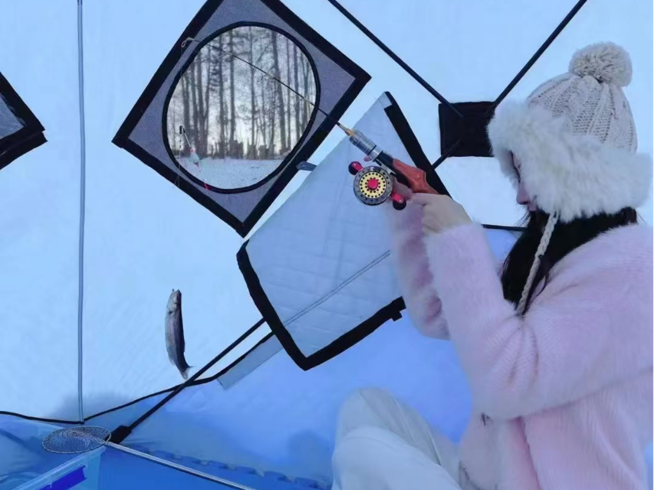 長白山冰川冬釣·漁樂時光【暖帳垂釣】|漁獲之喜|現釣現烤】