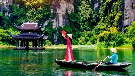 perjalanan satu hari Teluk Luc Long di Vietnam [Ninh Binh, Ibu Kota Kuno Hoa Lu + kapal pesiar Chang'an + Tur Mandiri + Antar-Jemput Hotel]