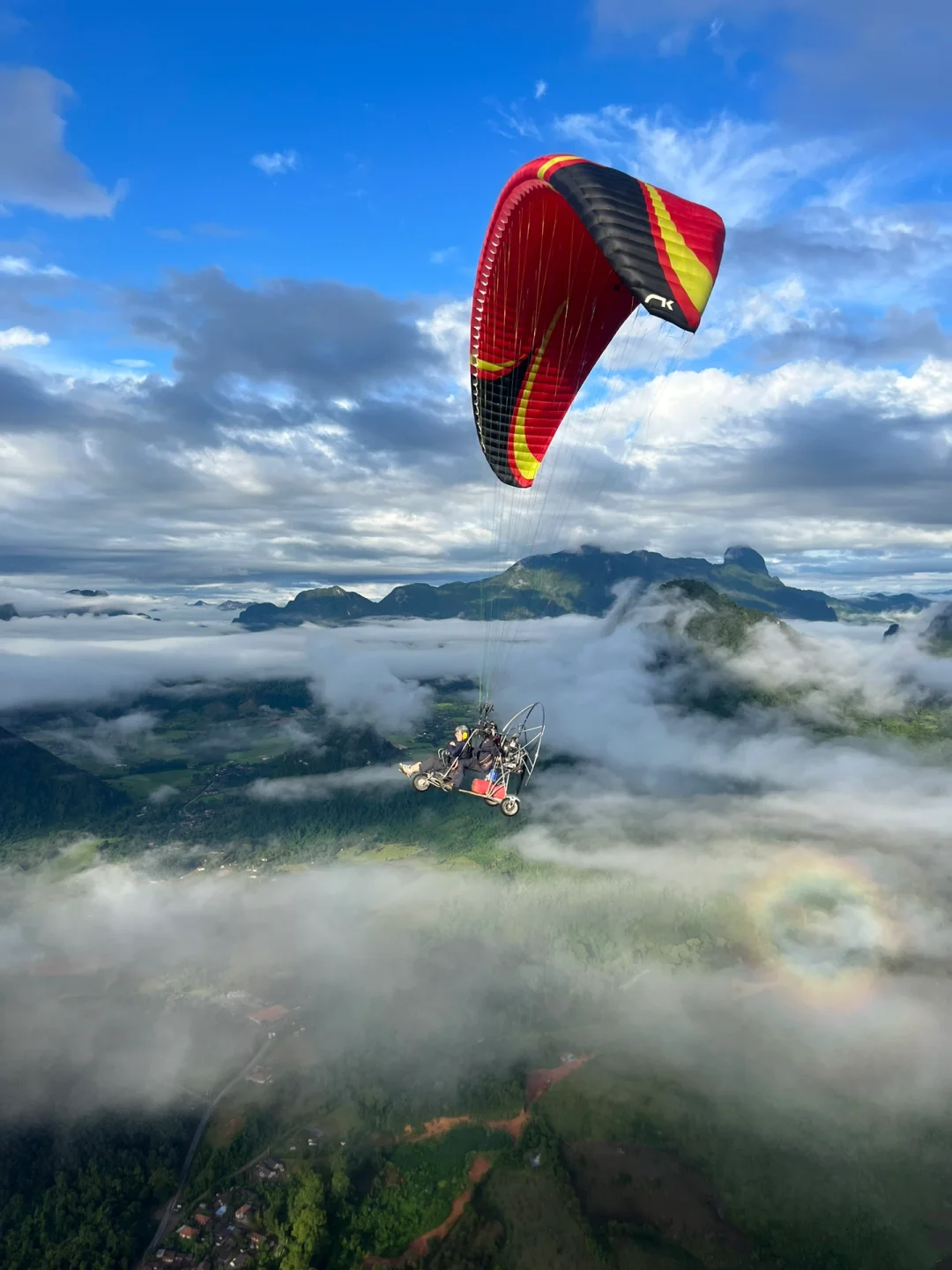 Paragliding + Vang Vieng Day Tour + Jungle Zipline + Nam Song River Kayaking + Lunch + Transfer Service