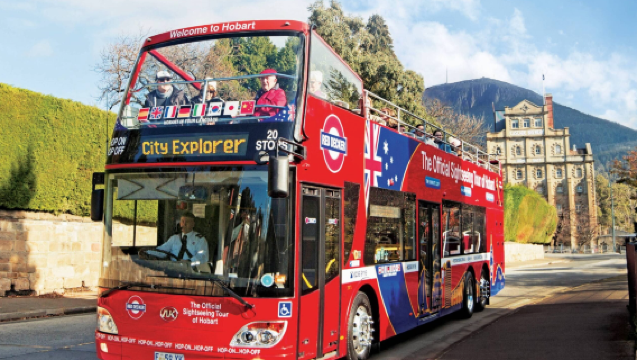 Hobart City Hop-On Hop-Off Red Double-Decker Bus Tour with Guide and Free Onboard Wi-Fi