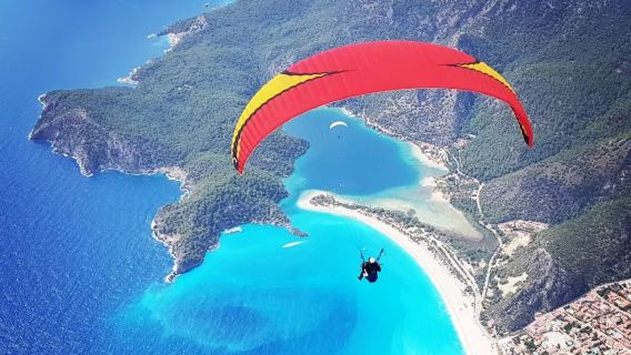 Fethiye paragliding (hotel pickup + overlooking sea and mountain views + 360-degree panoramic photos)