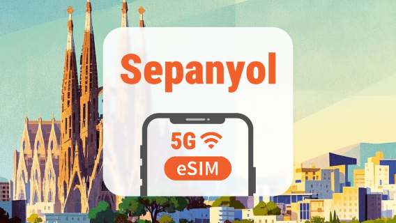 eSIM 5G Sepanyol | 3 rangkaian • All AI & TikTok | 1–30 hari | QR Code