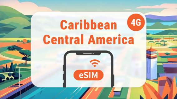 Midden-Amerika en het Caribisch gebied 13 bestemmingen eSIM | Costa Rica, Peru en meer | 1–30 dagen | Directe QR-code